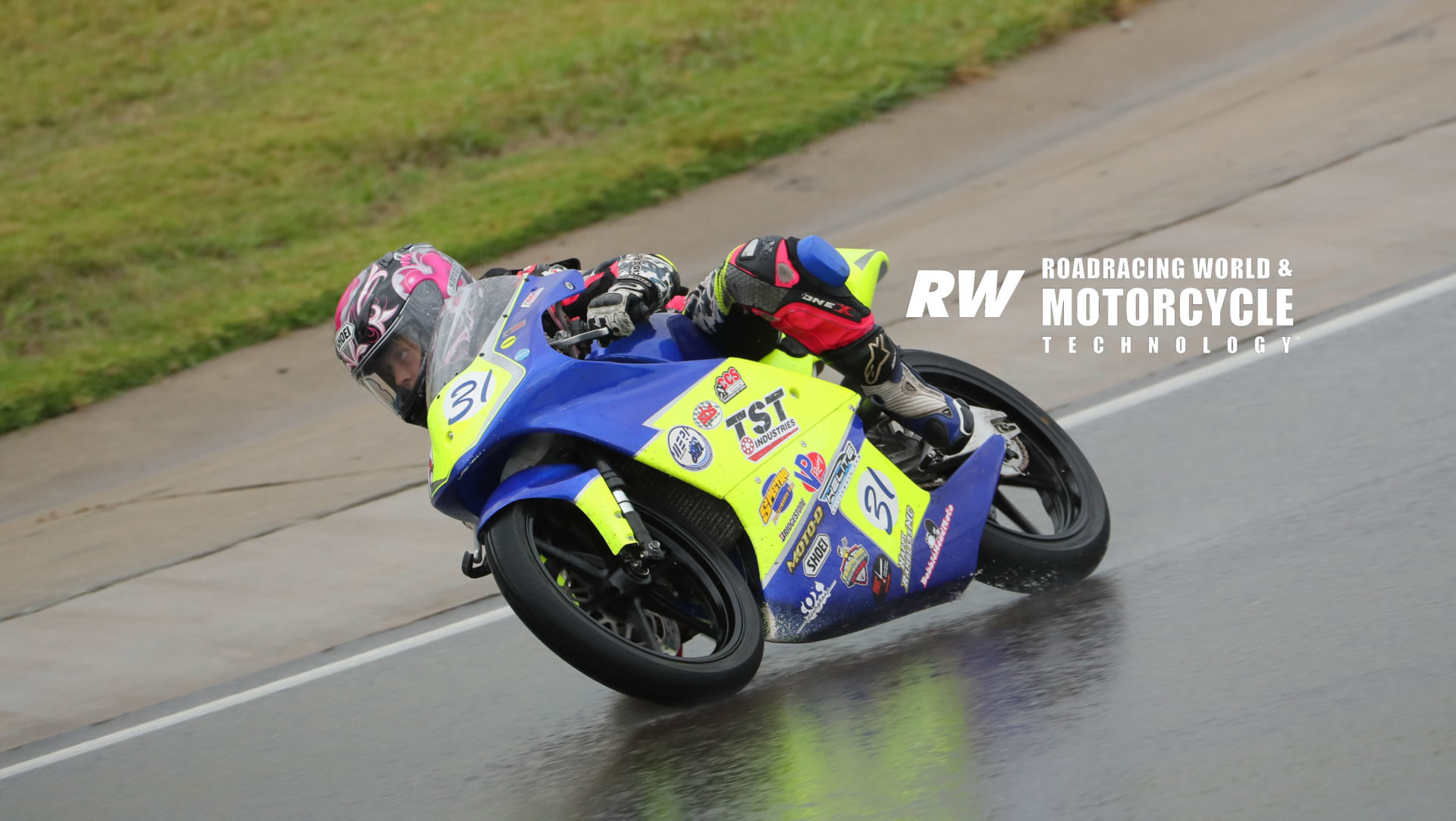 Kayla Yaakov (31) in action during a wet race at the 2019 WERA Grand National Finals (GNF) at Barber Motorsports Park. Photo by Brian J. Nelson.