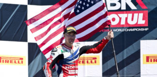 Nicky Hayden, after finishing third in World Superbike Race One at Laguna Seca in 2016. Photo courtesy Honda.