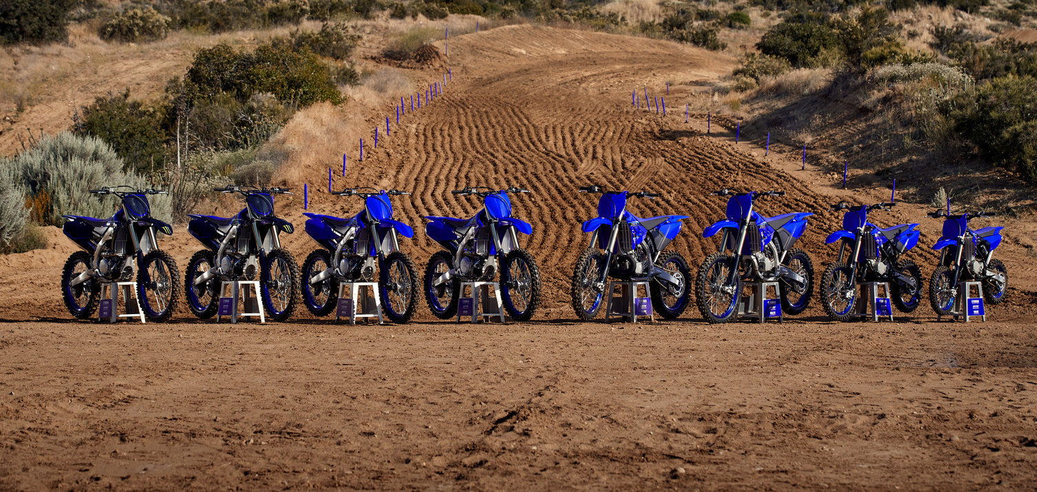 Yamaha's 2021 lineup of YZ motocross models. Photo courtesy Yamaha Motor Corp., U.S.A.