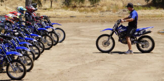 Rich Oliver (right) instructing at a Kids Ride and Wrench Camp at the Mystery School. Photo courtesy Rich Oliver's Mystery School.