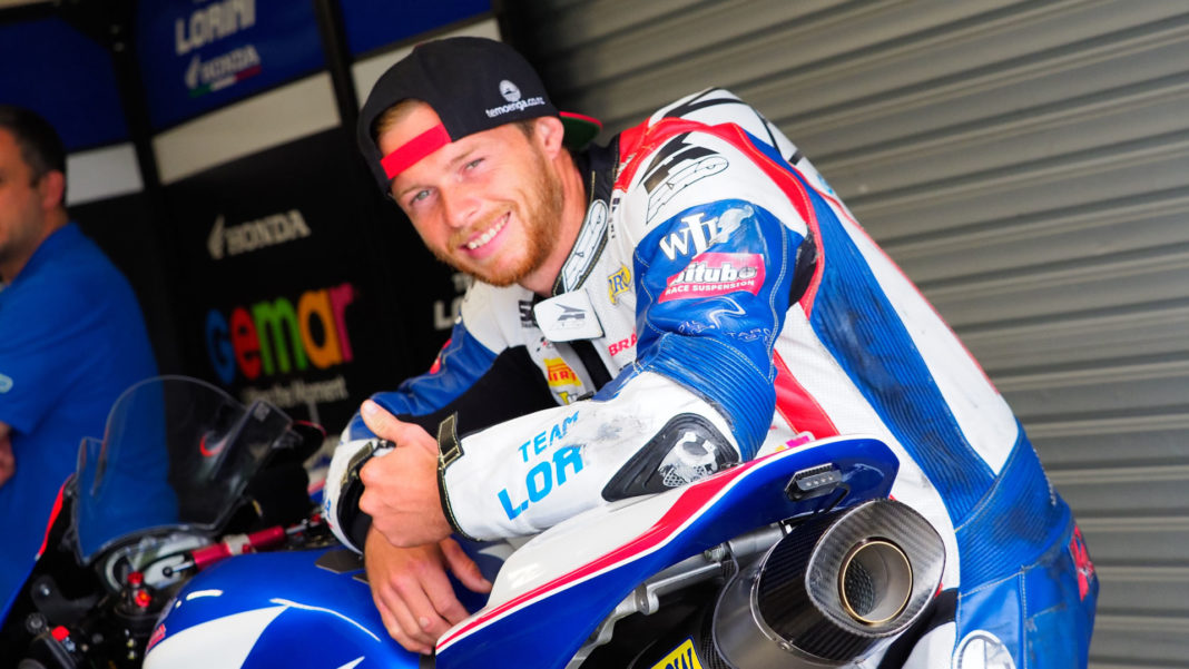 British Supersport Kyle Smith Riding Dynavolt Triumph Roadracing