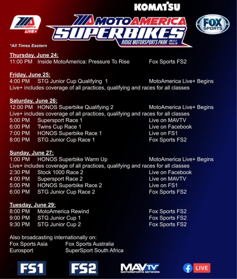 MotoAmerica How To Watch The Action At Ridge Motorsports Park