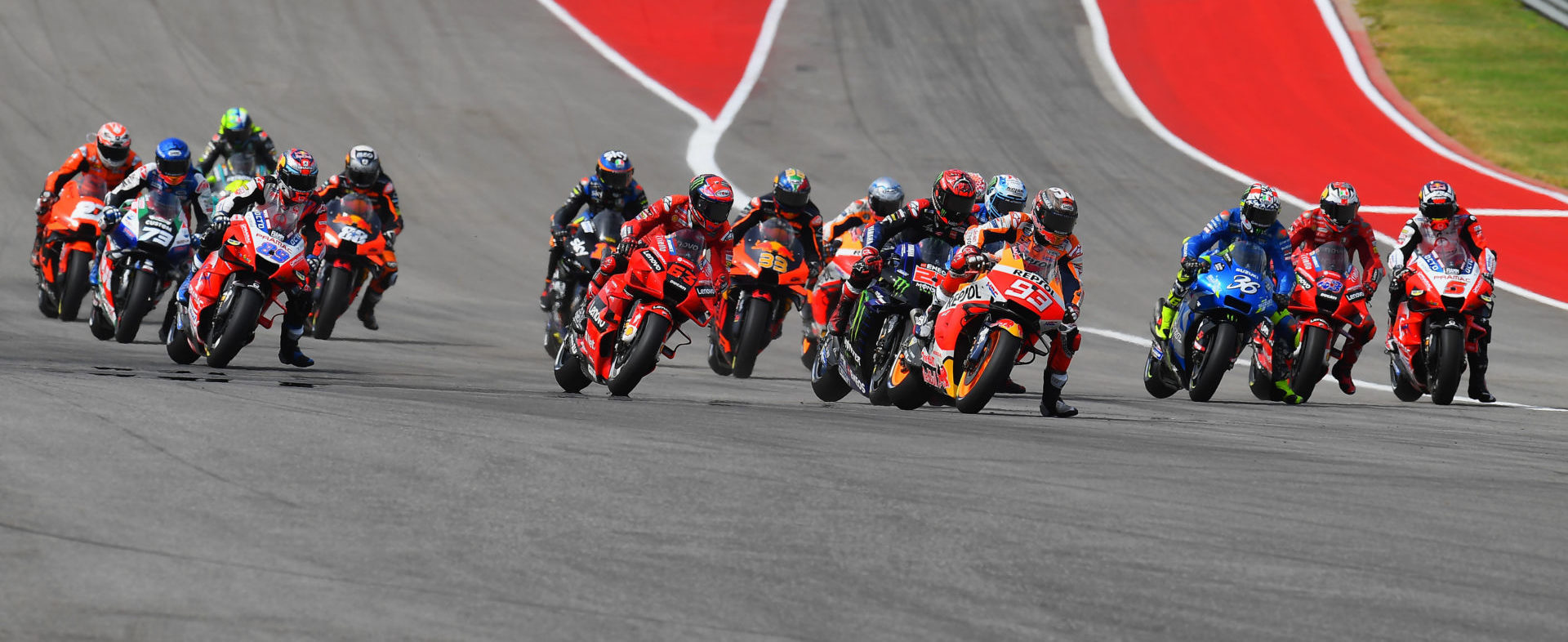The start of the MotoGP race at COTA. Photo courtesy Michelin.