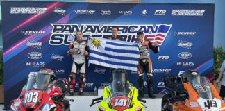 Sunoco Superbike 1000 race winner Maximilano Gerardo (center), runner-up Alex Arango (left), and third-place finisher Christian Miranda (right). Photo courtesy PanAmerican Superbike.