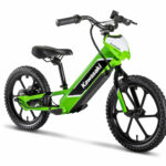 The new Kawasaki "Elektrode" electric balance bike designed and built by Kawasaki. Photo courtesy Kawasaki Motors Corp., U.S.A.