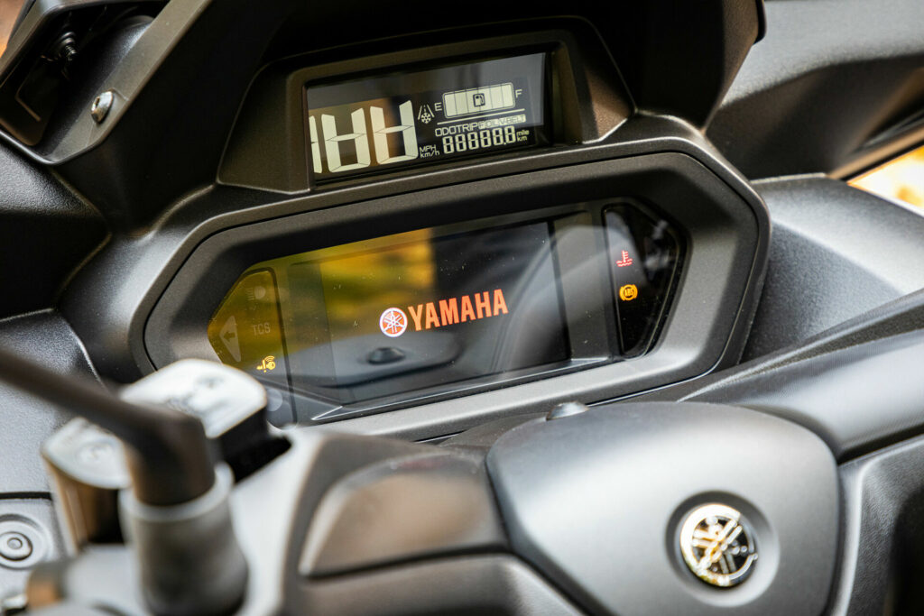 Yamaha's new Y-Connect feature, as seen on the 2023 XMAX scooter. Photo courtesy Yamaha Motor Corp., U.S.A.