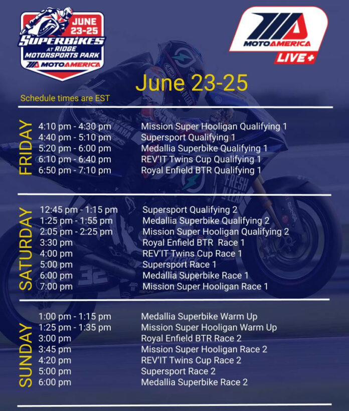 MotoAmerica: How To Watch All The Action From Ridge Motorsports Park ...