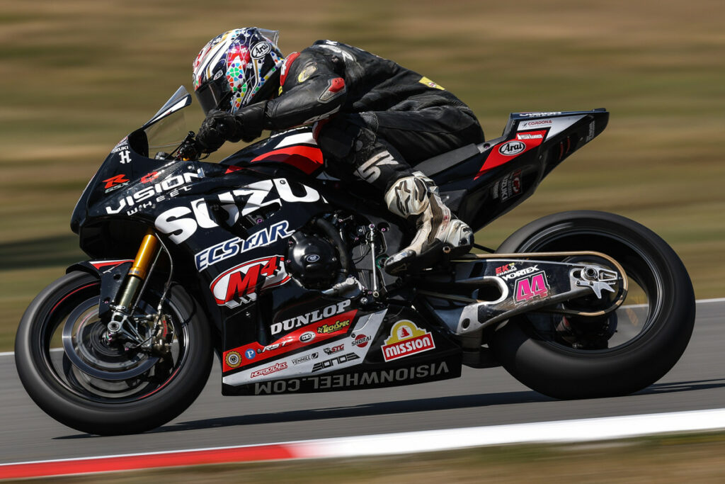 Taylor Knapp (44) gained valuable seat time aboard his GSX-R1000R. Photo courtesy Suzuki Motor USA, LLC.