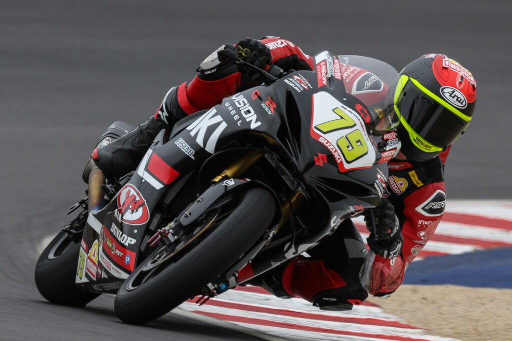 After leading the race early, Teagg Hobbs (79) finishes in fifth. Photo courtesy Suzuki Motor USA, LLC.