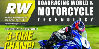The cover of the September 2023 issue of Roadracing World & Motorcycle Technology magazine. Cover photo by Brian J. Nelson.