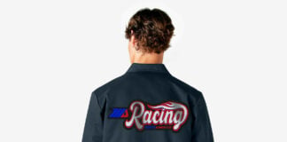 MotoAmerica's insulated mechanic jacket, as seen from the rear. Photo courtesy MotoAmerica.