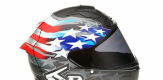 A 6D ATS-1R full-face motorcycle helmet. Photo courtesy 6D Helmets.
