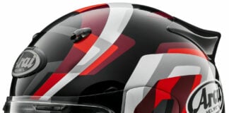 An Arai Contour-X helmet in Snake Red. Photo courtesy Arai.