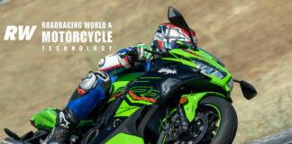 Racing Editor Chris Ulrich has screaming fun riding the all-new 399cc, 4-cylinder, 15,000-rpm 2023 Kawasaki Ninja ZX-4RR at Thunderhill Raceway Park, as seen on the cover of the August 2023 issue of Roadracing World & Motorcycle Technology magazine. Photo by Kevin Wing.