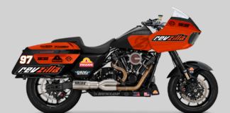 A rendering of Rocco Landers' new Revzilla/Mission/Vance & Hines Harley-Davidson Road Glide racebike. Image courtesy Vance & Hines.