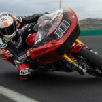 Ruben Xaus (111) on a Feuling Parts Harley-Davidson at Willow Springs. Photo courtesy Feuling Parts.