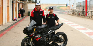 Peter Hickman (left) and Richard Cooper (right) will make up the two-rider Triumph factory-supported PHR Performance Team that will compete in the Daytona 200, March 7-9. Photo courtesy MotoAmerica.
