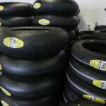 Dunlop Sportmax Slick motorcycle road racing tires. Photo by Brian J. Nelson.