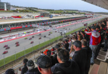 The start of the MotoGP race at Algarve International Circuit, in Portimao, Portugal. Photo courtesy Dorna.