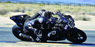 Joe Roberts at Chuckwalla Valley Raceway on the Yamaha YZF-R1 Superbike he built to get used to running on Pirelli tires during the off -season. "Every single part I've bought and paid for myself," he said. Photo by Michael Gougis.