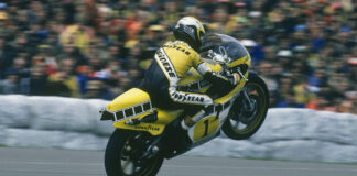 Kenny Leroy Roberts (1) on his Yamaha YZR500 at the Assen TT in 1980. Photo by Gold & Goose, courtesy Barber Vintage Motorsports Museum.