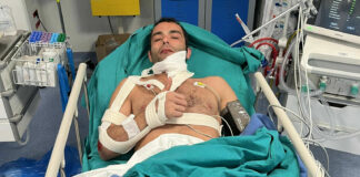 Danilo Petrucci in a hospital bed in Italy. Photo courtesy Danilo Petrucci.