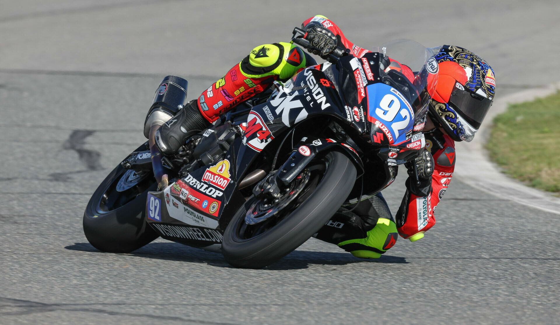 Rossi Moor (92) on his new Vision Wheel M4 ECSTAR Suzuki GSX-8R racebike. Photo by Brian J. Nelson.