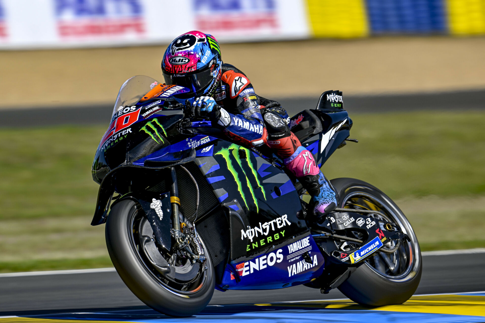Fabio Quartararo (20) on his Monster Energy Yamaha YZR-M1, as it appeared during practice at Le Mans. Photo courtesy Monster Energy Yamaha.