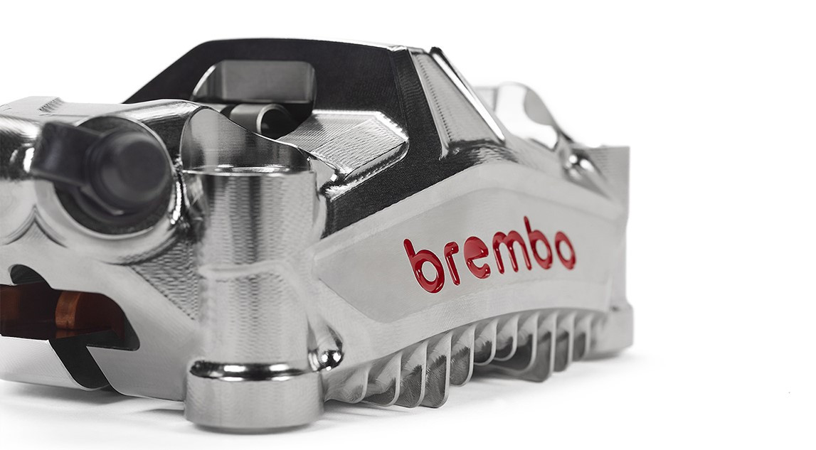 Brembo's award-winning GP4-MotoGP brake caliper. Photo courtesy Brembo.
