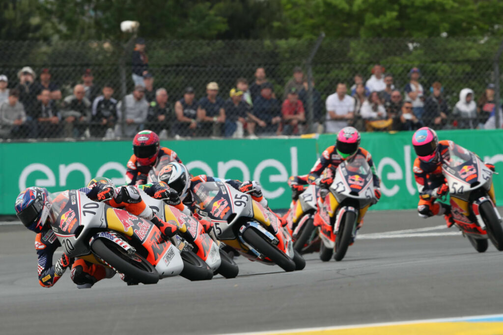 American Kristian Daniel, Jr. (70) leads a group of riders at Le Mans. Photo courtesy Red Bull.
