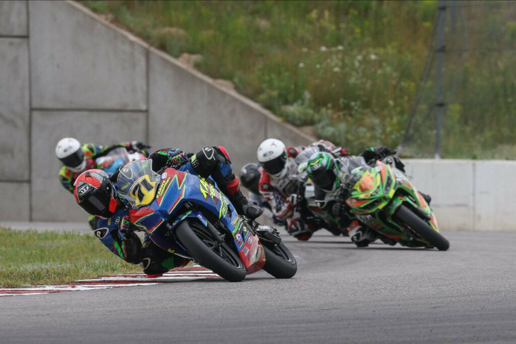 Levi Badie (71) bested Matthew Chapin (95) to win his first Junior Cup race of the season. Photo by Brian J. Nelson.