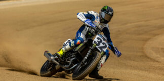 Dallas Daniels (32) along with fellow flat track "Grand Slam" winners Briar Bauman and Jared Mees will be Grand Marshals at the Mission Foods AMA Flat Track Grand Championship. Photo courtesy AMA.