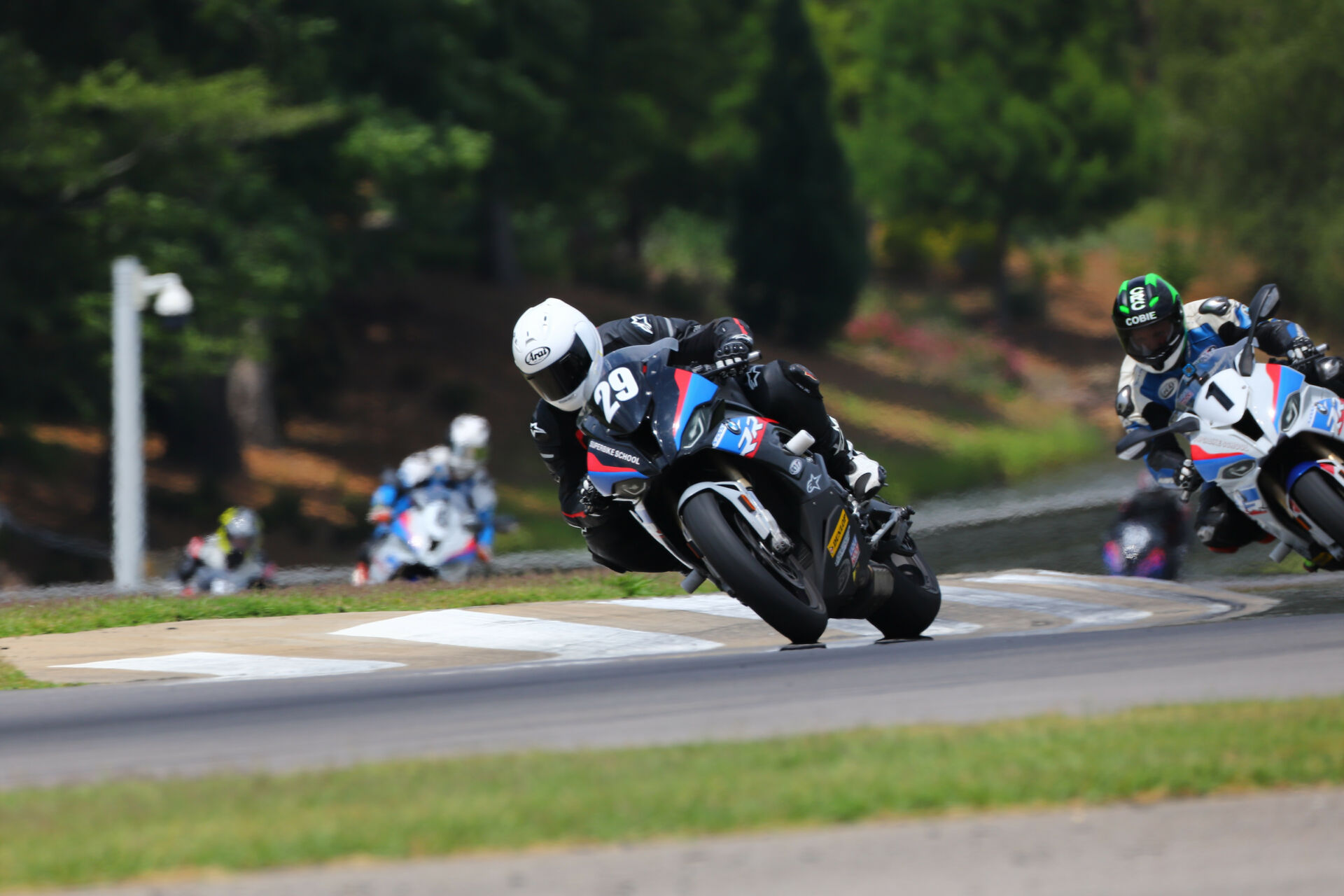 California Superbike School students in action at Barber Motorsports Park. Photo courtesy California Superbike School.