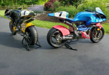 Britten V1000 racebikes P-001 (left) and P-003 (right) are coming to New Jersey Motorsports Park. Photo by Bob Robbins, courtesy AHRMA.