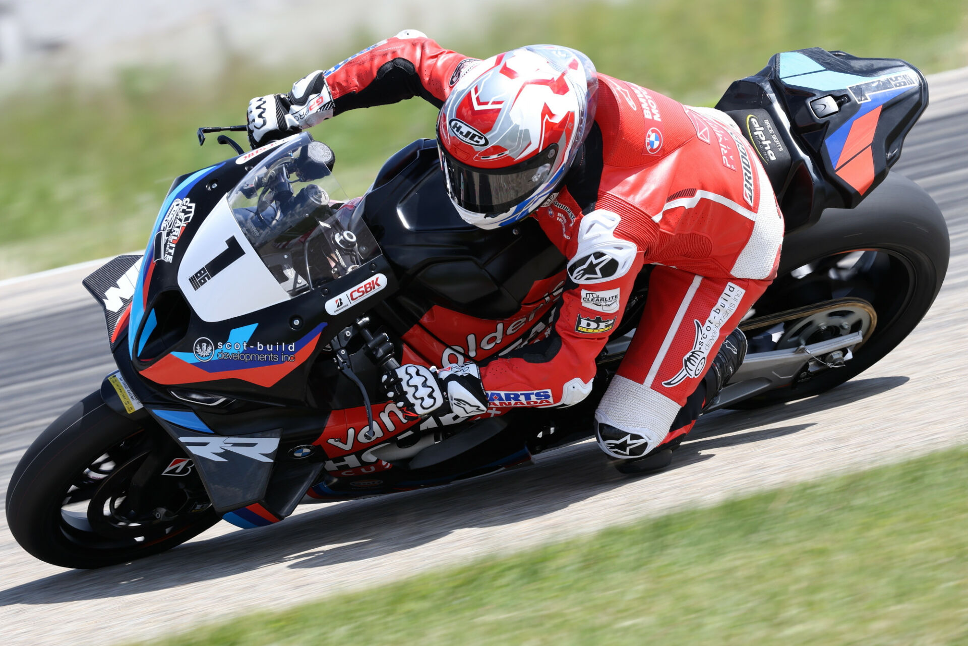 Ben Young (1) topped qualifying Friday, setting a new RAD Torque Raceway lap record on his way to pole position for CSBK round three in Edmonton. Photo by Rob O’Brien, courtesy CSBK.
