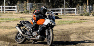 American Flat Track's (AFT) new AdventureTracker class will be open to bikes like the Harley-Davidson Pan America 1250. Photo courtesy AFT.