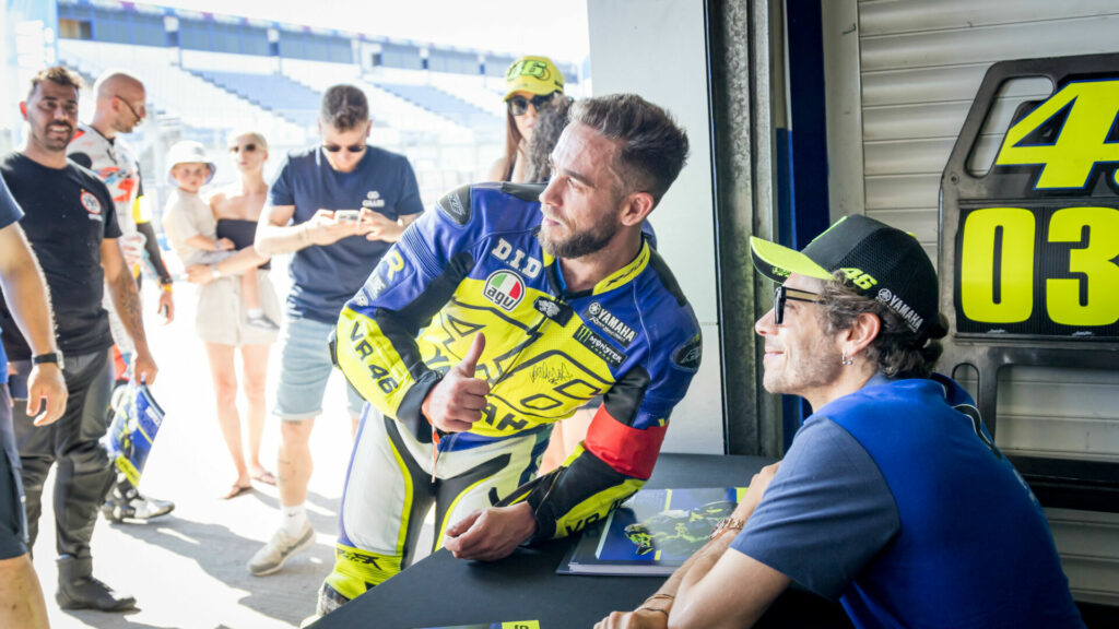 Valentino Rossi signed autographs and took photos with participants at the event. Photo courtesy Yamaha.