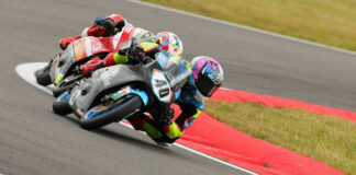 American Julian Correa (40) had to ride a borrowed bike at Snetterton due to the recent passing of his team owner John Cresswell. Photo courtesy BTC.