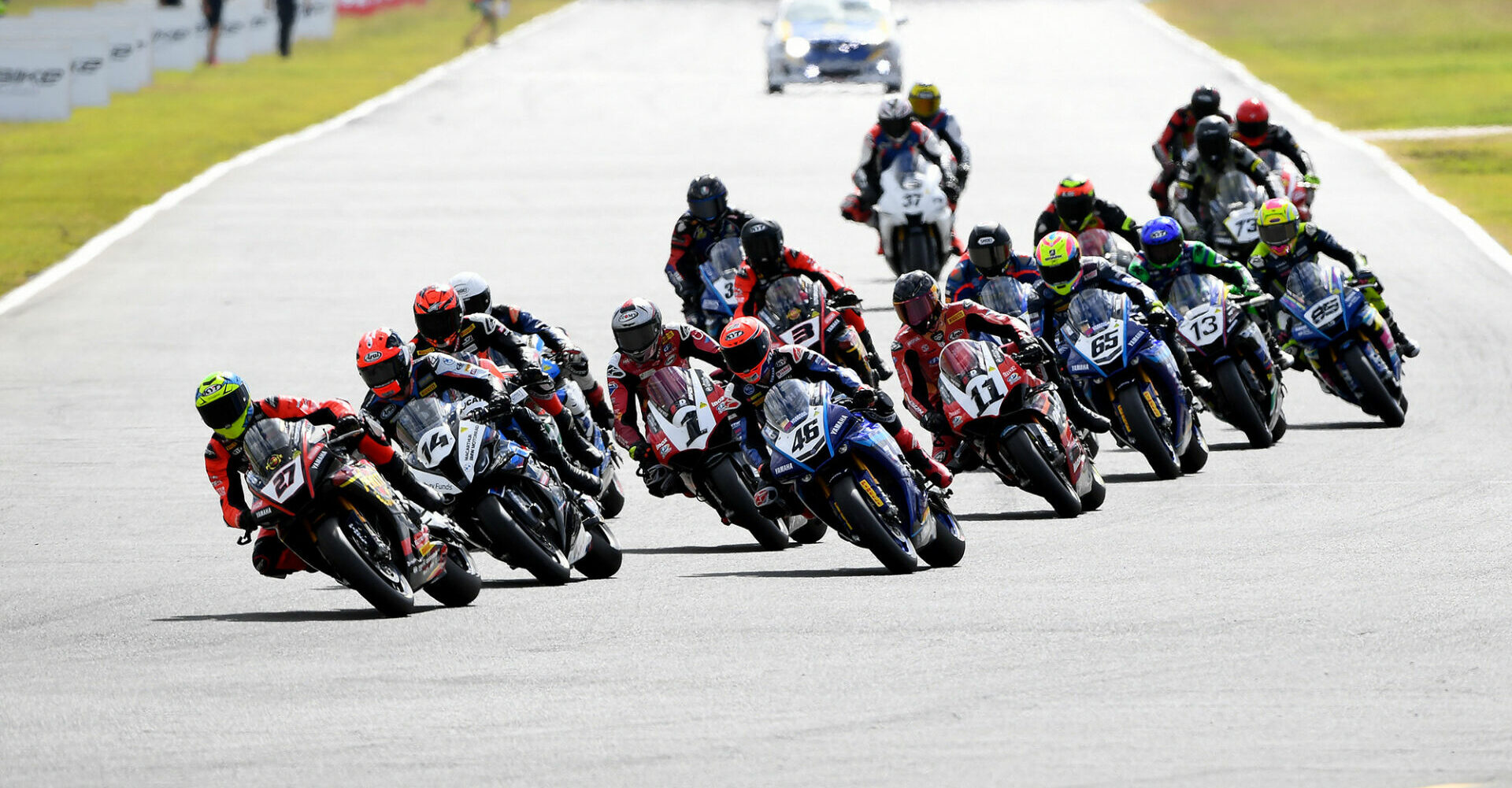 Round Four of the mi-bike Motorcycle Insurance Australian Superbike Championship series is happening this weekend at Morgan Park Raceway. Photo courtesy ASBK.