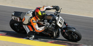 Cory West (13) at speed on his Team Saddlemen Harley-Davidson Pan America. Photo by Brian J. Nelson.