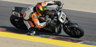 Cory West (13) at speed on his Team Saddlemen Harley-Davidson Pan America. Photo by Brian J. Nelson.