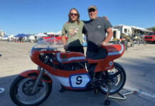 Carl Anderson (right) with Colton Roberts (left) at the Barber Vintage Festival in 2022. Photo by Jacinda Roberts, courtesy AHRMA.