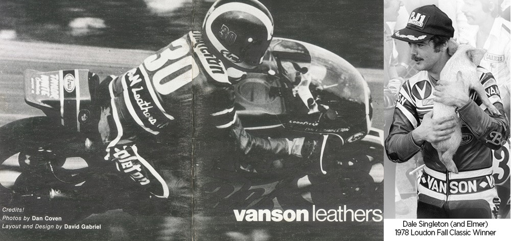 A Vanson Leathers win ad featuring Dale Singleton. Photo courtesy Vanson Leathers.