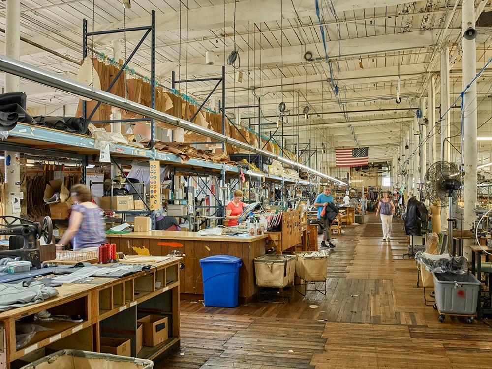The Vanson Leathers factory floor circa 2020. Photo courtesy Vanson Leathers.