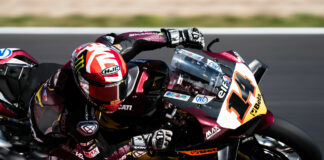 Sam Lowes (14), as seen at Autodrom Most. Photo courtesy Marc VDS Racing Team.