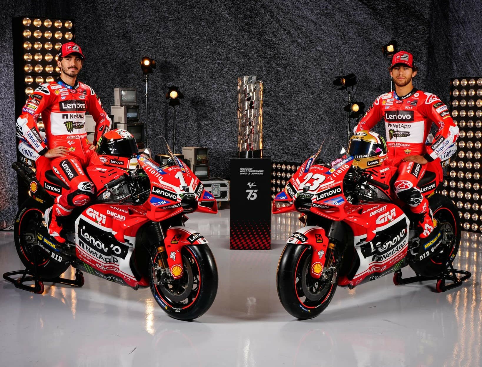 Lenovo Ducati's Francesco "Pecco" Bagnaia (left) and Enea Bastianini (right). Photo courtesy Dorna.