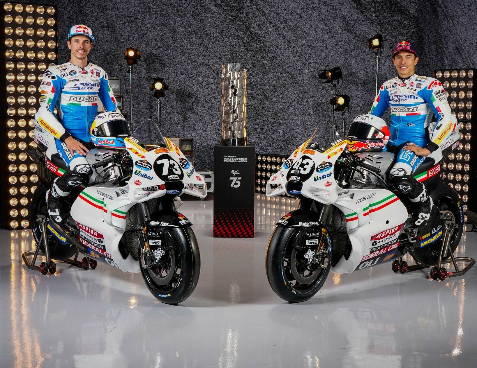 Gresini Racing's Alex Marquez (left) and Marc Marquez (right). Photo courtesy Dorna.