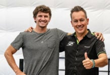 American Garrett Gerloff (left) with Puccetti Racing Team Owner Manuel Puccetti (right), Photo courtesy Kawasaki Motors Europe.