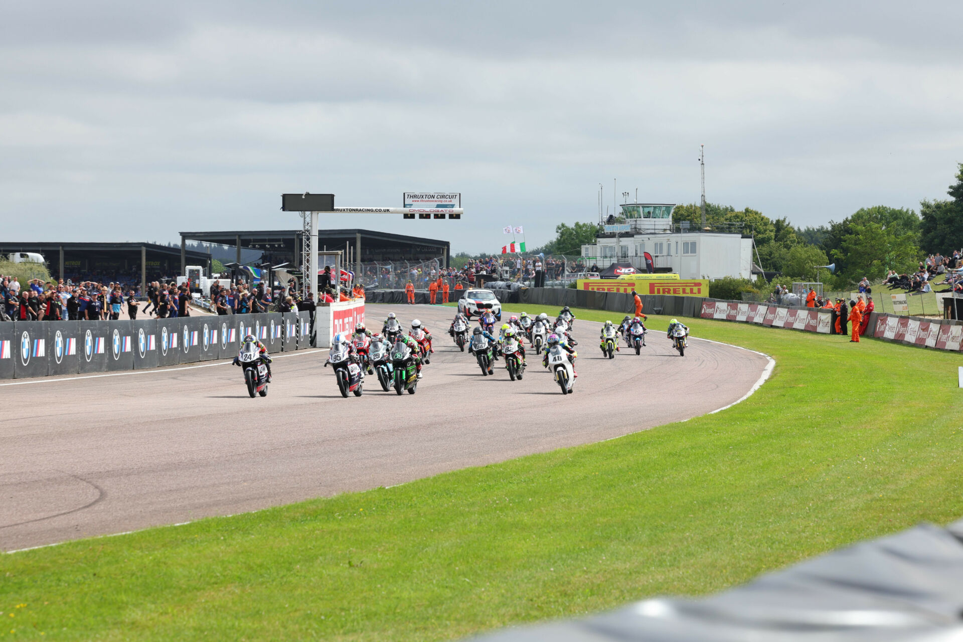 The start of a British Talent Cup race at Thruxton Circuit. Photo courtesy BTC.