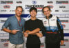 Ai Ogura (center) with Trackhouse Racing Team Owner Justin Marks (left) and Team Principal Davide Brivio (right). Photo courtesy Trackhouse Racing.